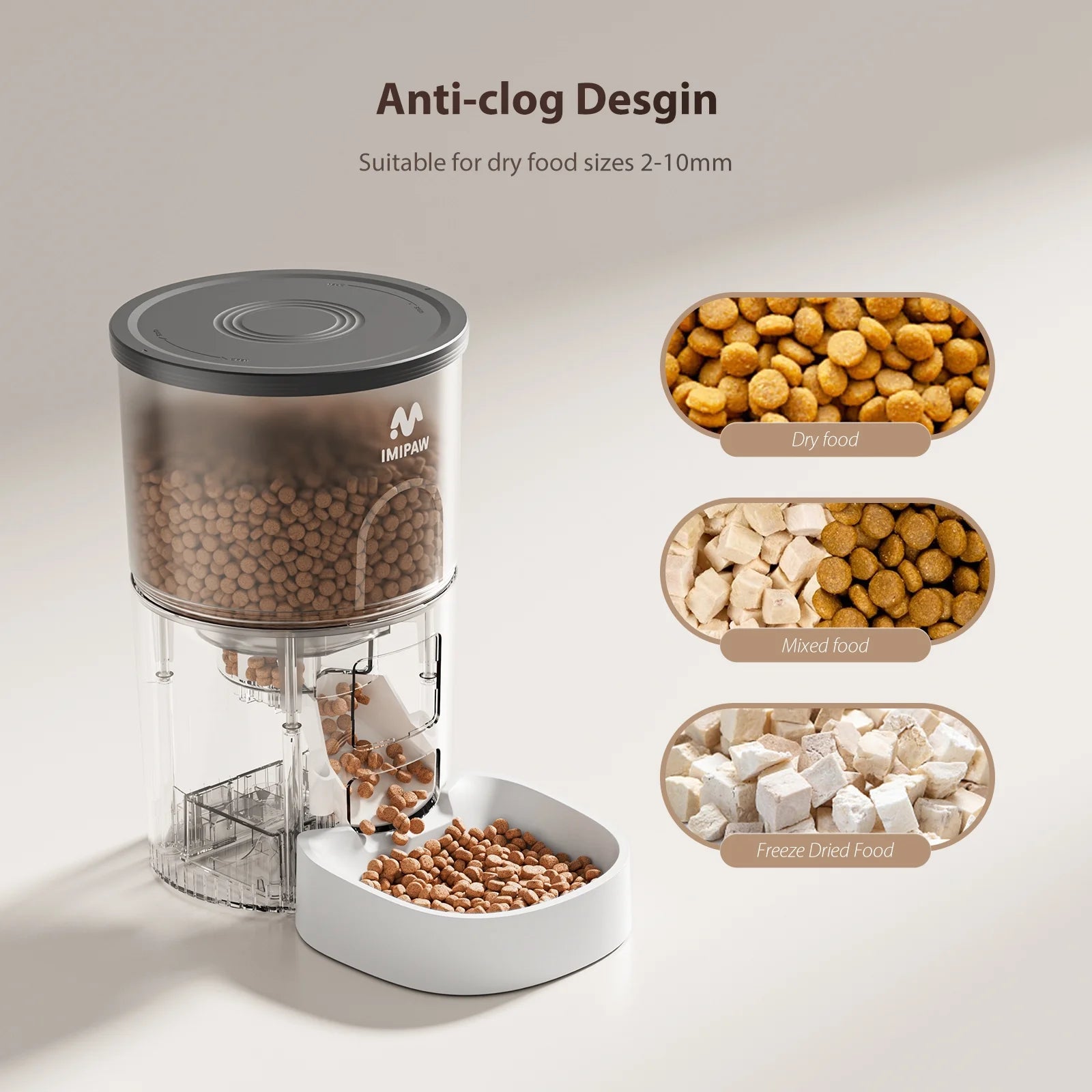 Automatic Cat Feeders, 3L Timed Cat Food Dispenser with Clog-Free Design, Dog Pet Feeder
