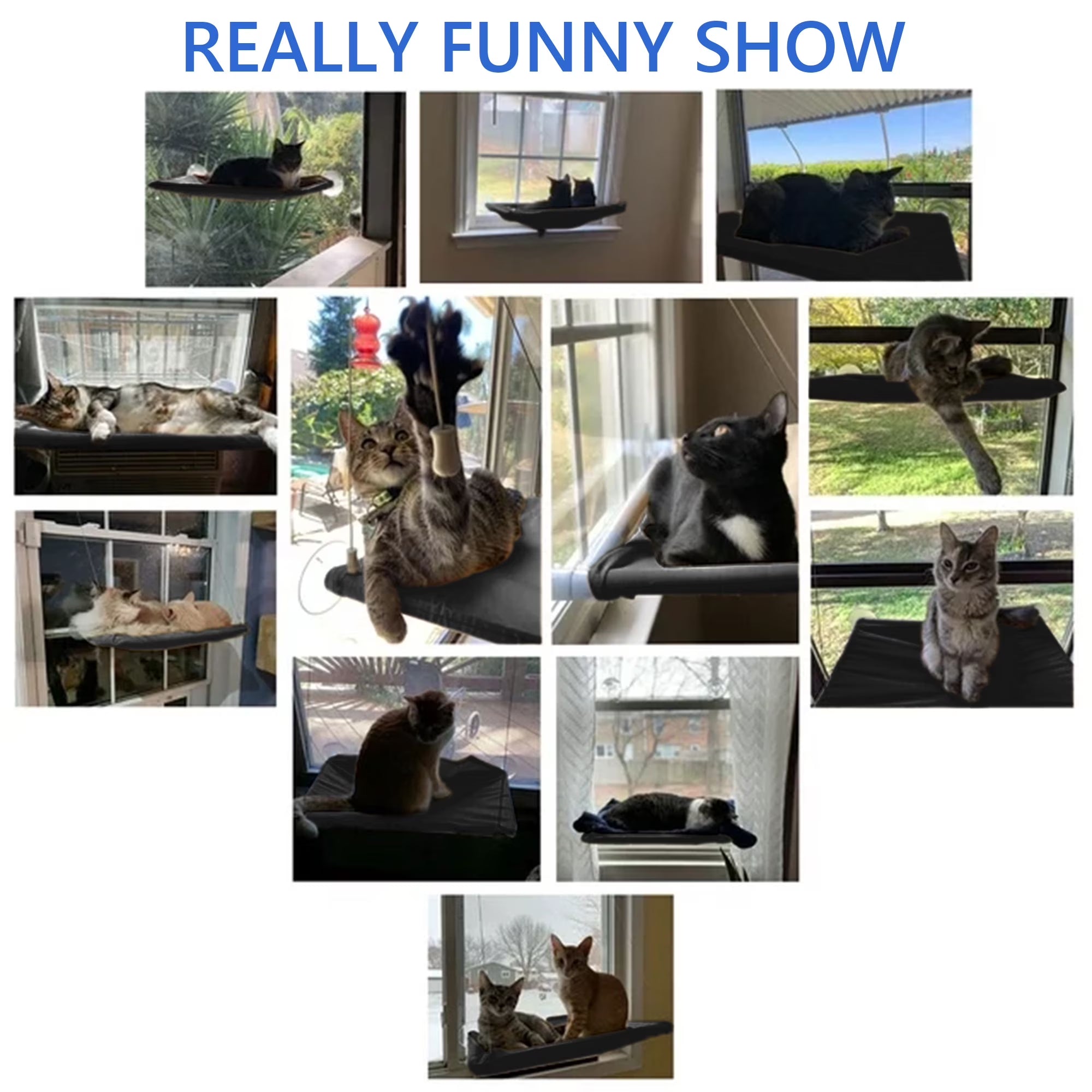 Window Cat Hammock Cat Window Sill Perch Cat Bed Pet Cat Window Sill Stand Suction Cup Hanging Cat Litter Box-Black